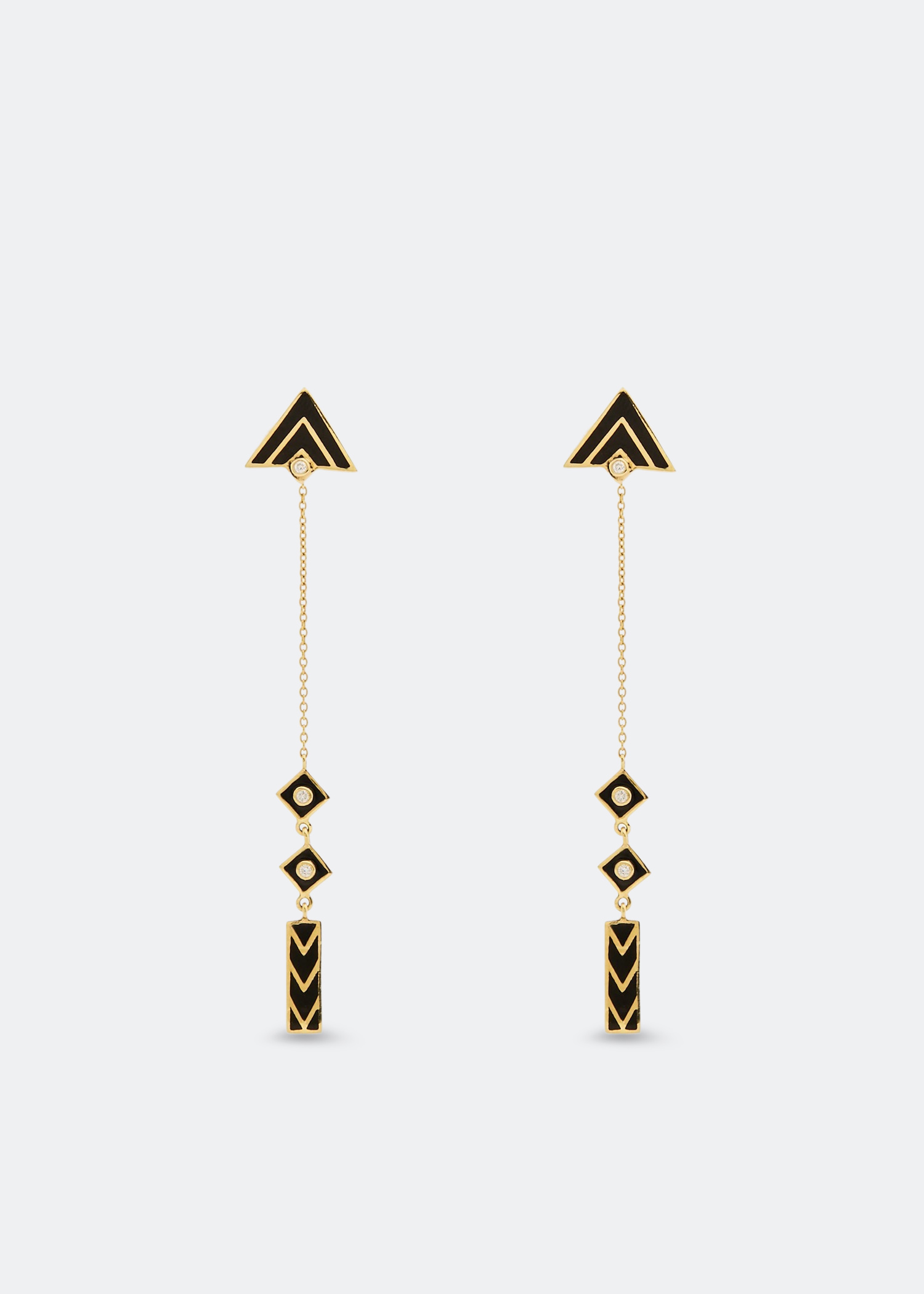 

Triple Triangle Diamond earrings, Gold