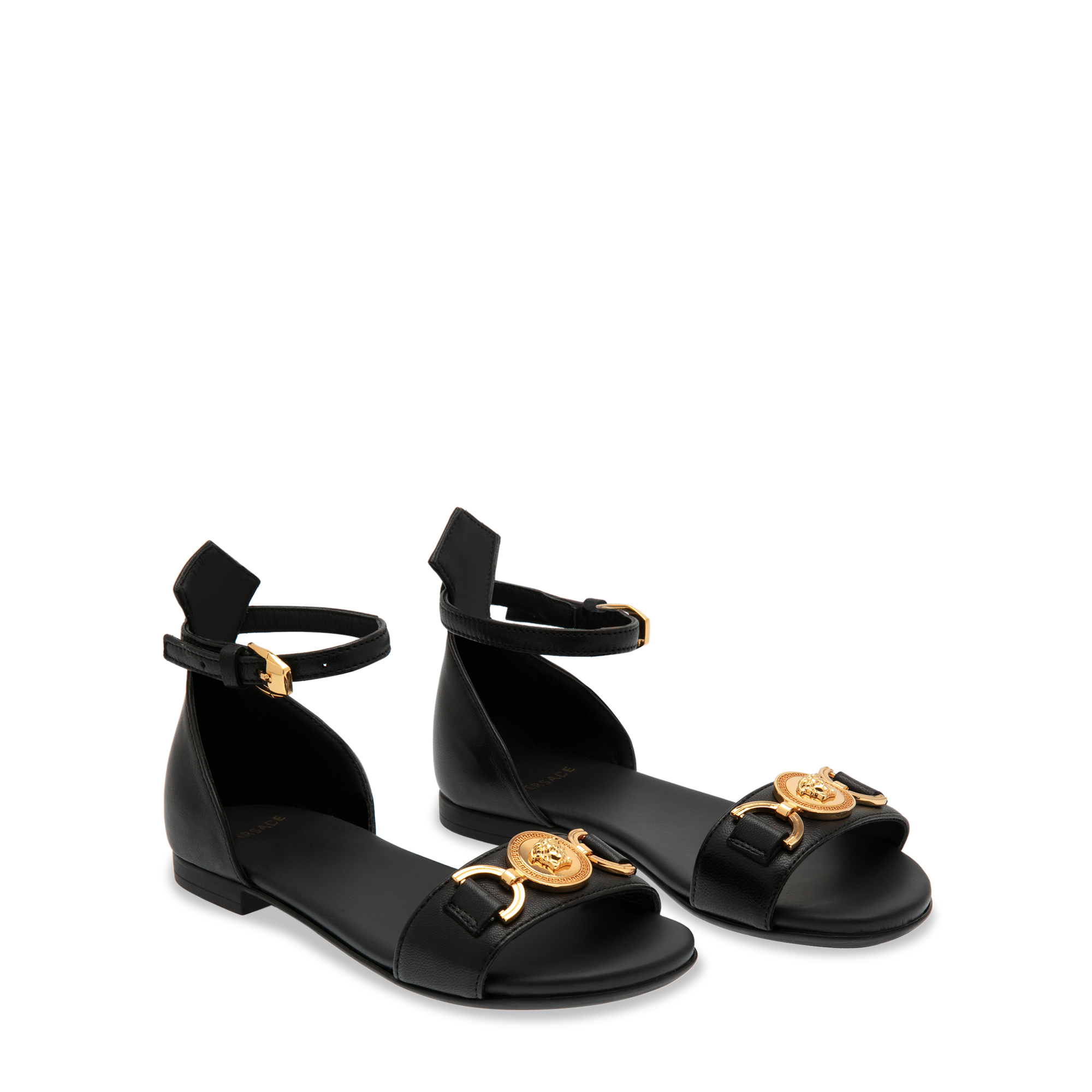 

Medusa leather sandals, Black