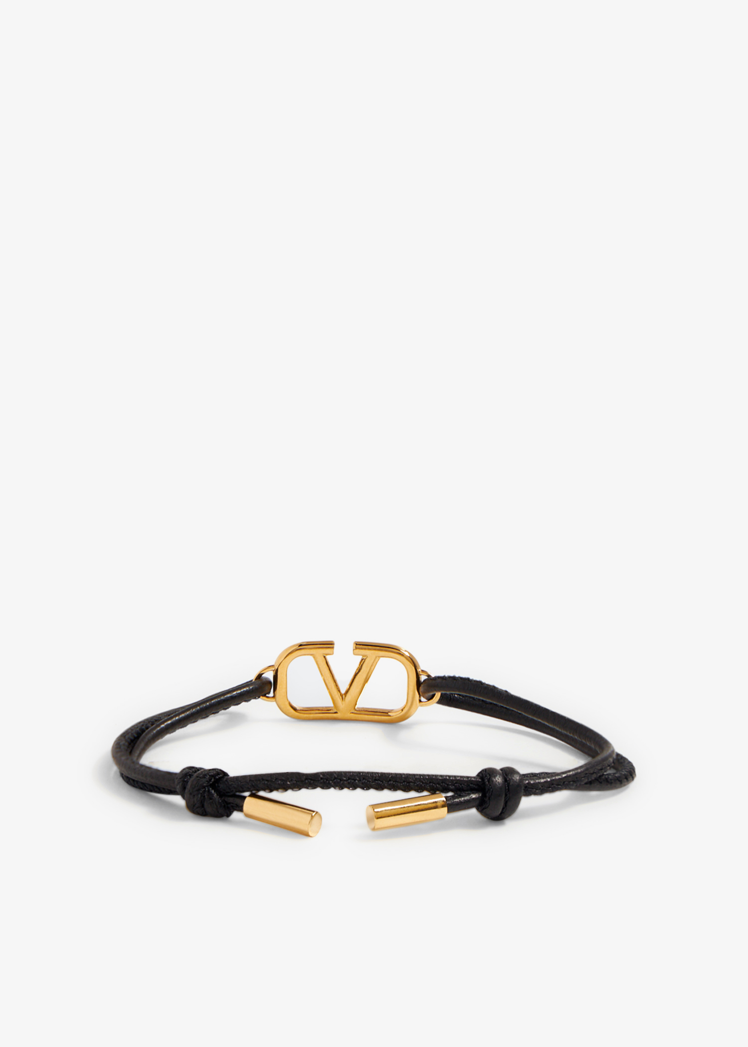 Black VLogo Signature Leather Bracelet | Valentino Garavani | Bracelets |  Miinto