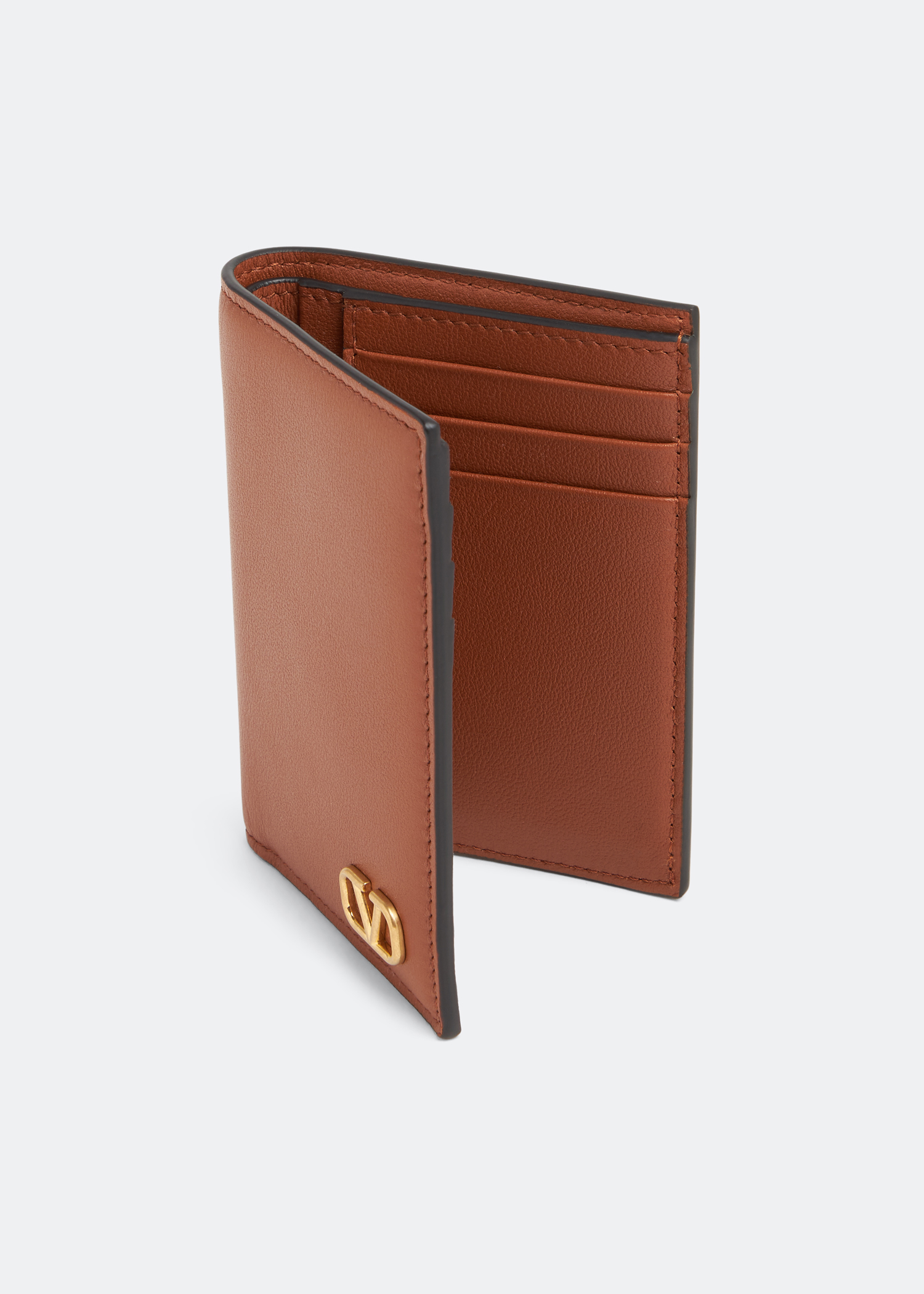 

Mini VLogo Signature card case, Brown