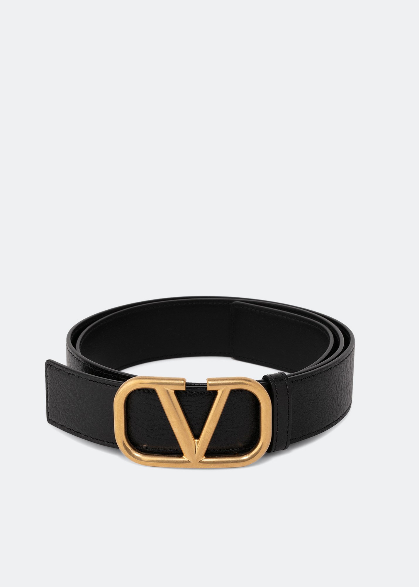 

VLogo Signature leather belt, Black