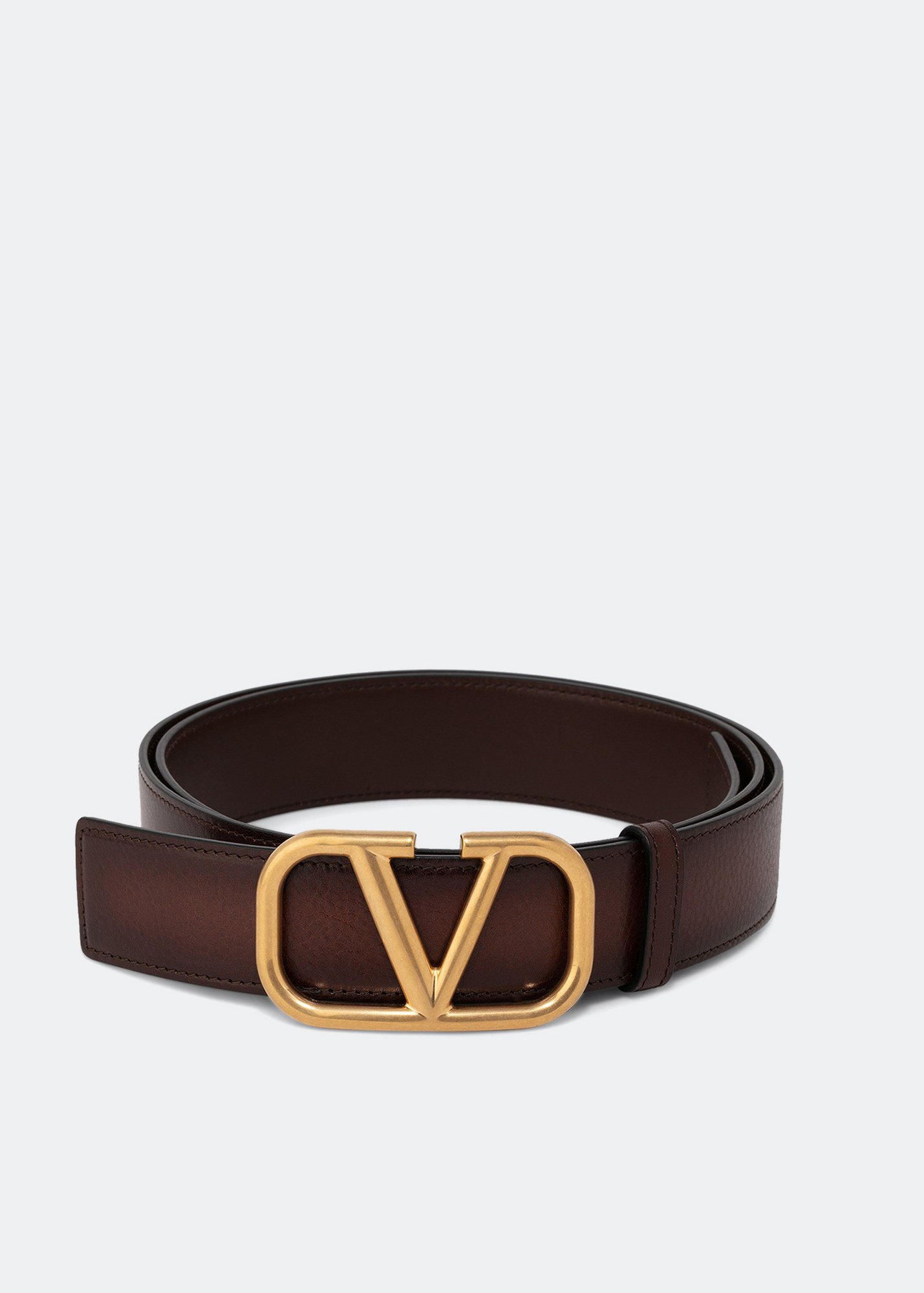 

VLogo Signature leather belt, Brown